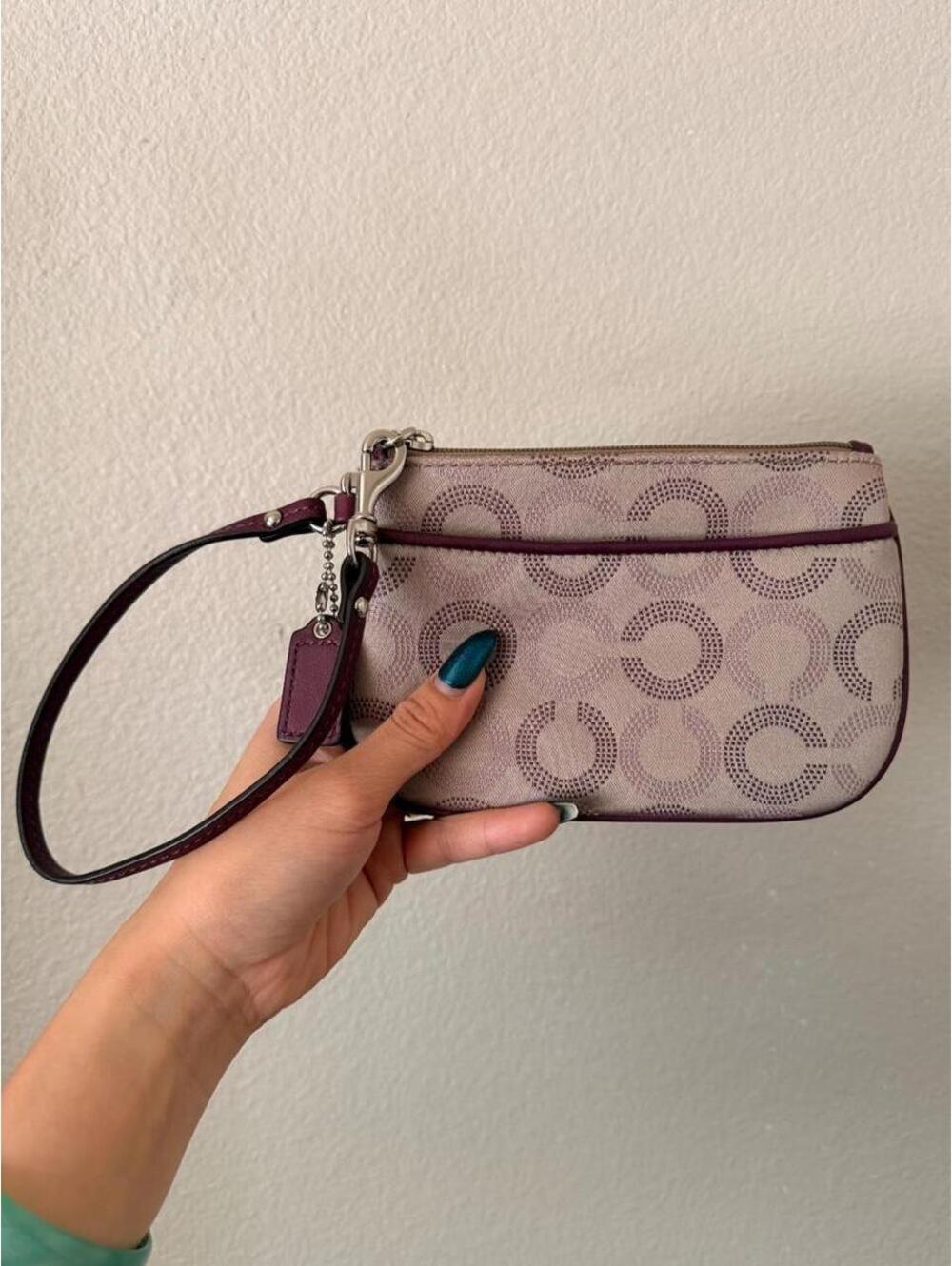 Vintage Purple and Tan Coach Wristlet